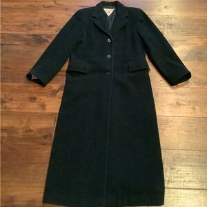 MARVIN RICHARDS WOMEN’S SOLID BLACK WOOL SINGLE BREASTED MAXI COAT